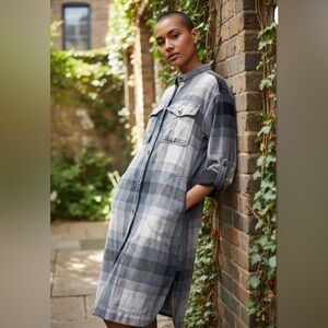 Free People Ashima Chenille Shades of Grey and Black Duster Coat S